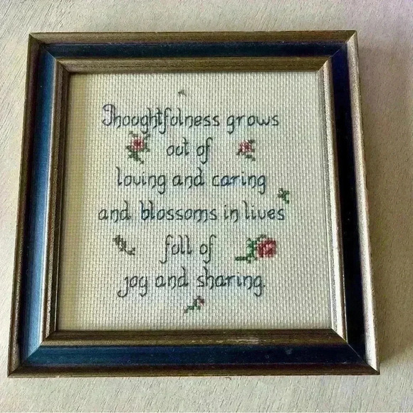 Vintage 80’s framed needlepoint Cross Stich - Picture 1 of 4